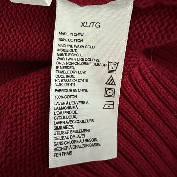 Vintage 00s Nautica Red‎ Navy Colorblock Knit Sweater Classic Nautical Preppy XL - Picture 5 of 5